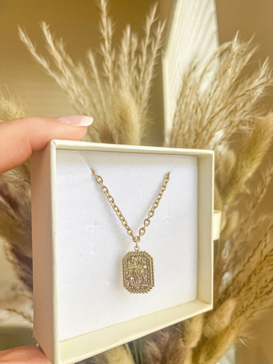 Champagne Zircon Pendant Necklace